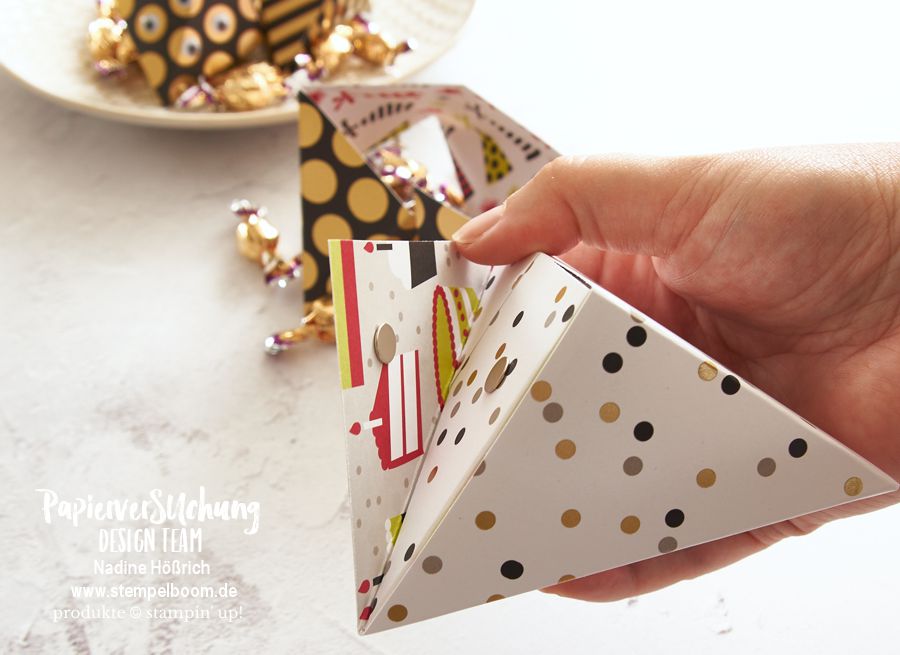 Origami Süßigkeiten-Verpackung Dreieckfaltbox - mit Anleitung!