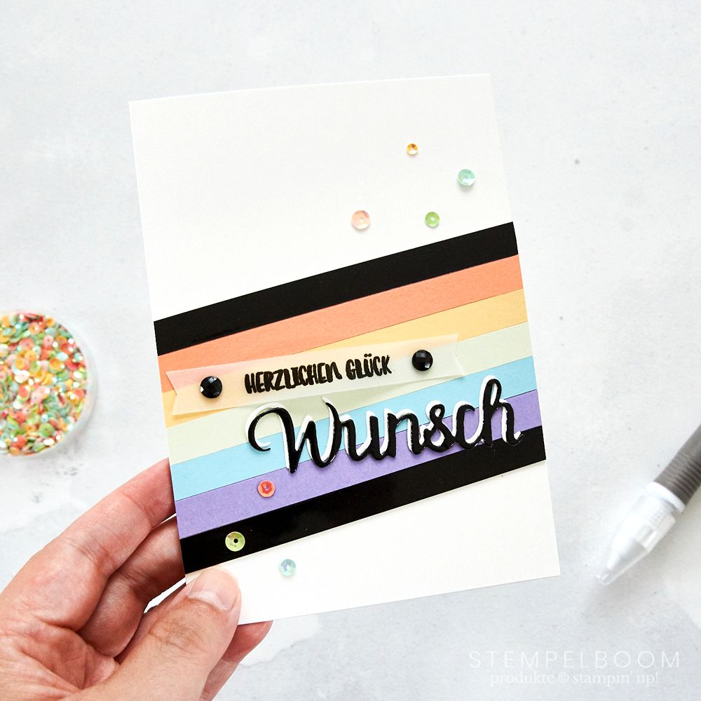 Regenbogenkarte mit Stampin' Up! | clean and simple | stempelboom